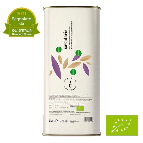 Can of Organic Extra Virgin Olive Oil Dolce di Rossano Saecularis